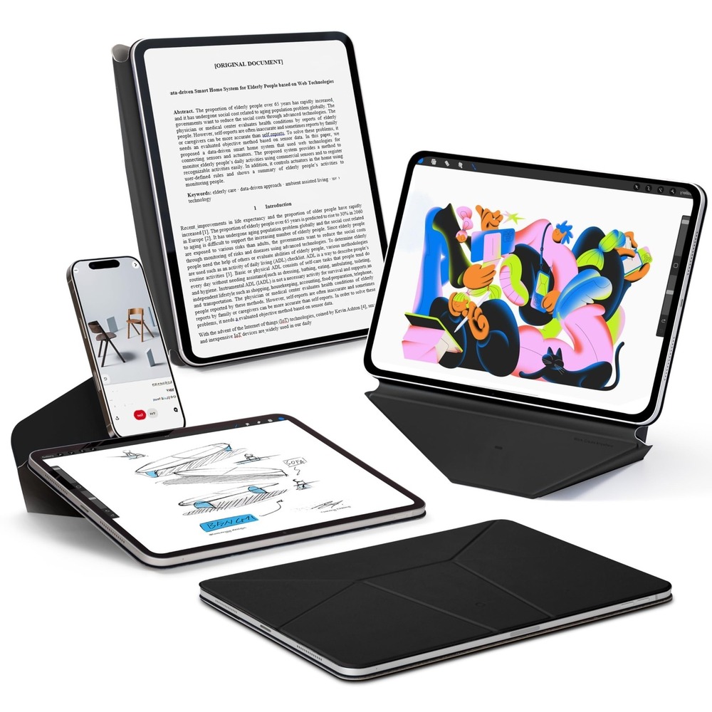 MOFT Dynamic Folio Case iPad Pro 11 M5 2025 M4 2024 Black Multi-Angle Stand